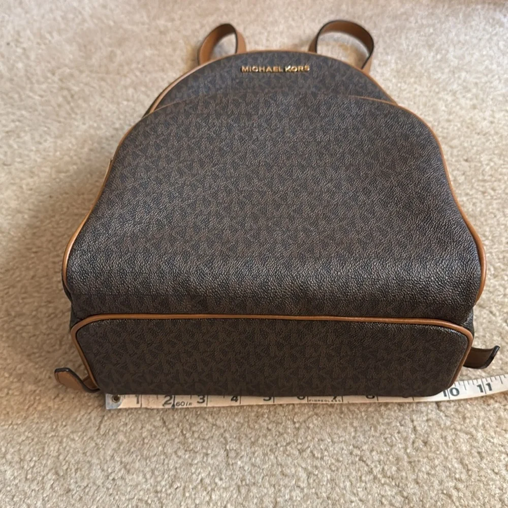 Michael Kors Brown Monogrammed Backpack - Picture 8 of 13